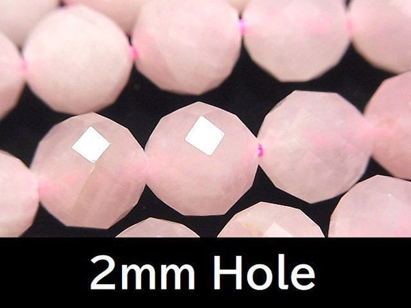 Faceted Round, Rose Quartz Gemstone Beads