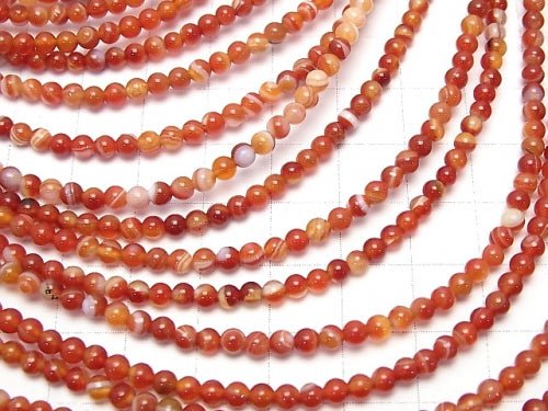 1strand $4.79! Carnelian ,Sardonyx  Round 3mm 1strand beads (aprx.15inch/37cm)