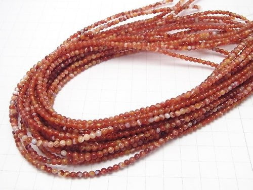 1strand $4.79! Carnelian ,Sardonyx  Round 3mm 1strand beads (aprx.15inch/37cm)