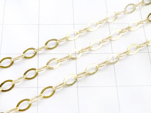 14KGF Flat Cable Chain 2.6mm 10cm