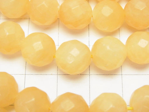 1strand $9.79! Yellow Jade 64Faceted Round 10mm 1strand beads (aprx.15inch / 37cm)