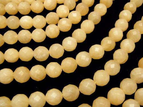 1strand $9.79! Yellow Jade 64Faceted Round 10mm 1strand beads (aprx.15inch / 37cm)