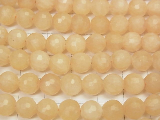 [Video] Yellow Jade 128Faceted Round 8mm 1strand beads (aprx.15inch / 38cm)
