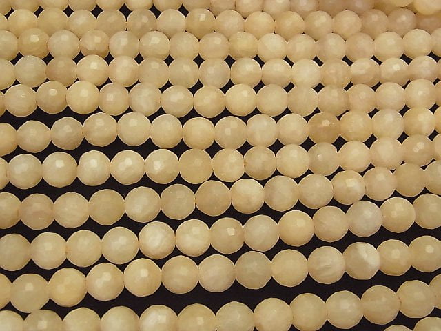 [Video] Yellow Jade 128Faceted Round 8mm 1strand beads (aprx.15inch / 38cm)