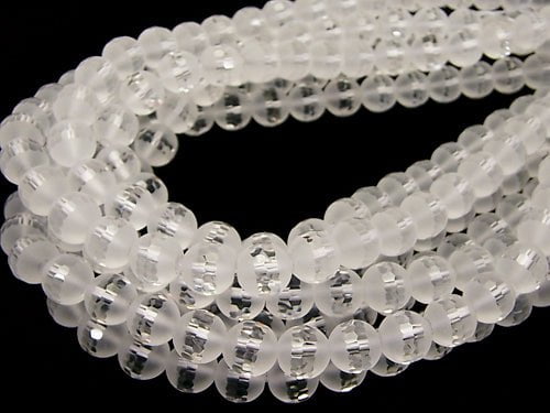 Partially Faceted Frosted Quartz AAA Round 10mm half or 1strand beads (aprx.15inch/37cm)