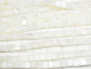 Mother of Pearl MOP White Cube 4x4x4mm half or 1strand beads (aprx.15inch/38cm)