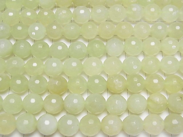 New Jade 128Faceted Round 10mm 1strand beads (aprx.15inch/38cm)