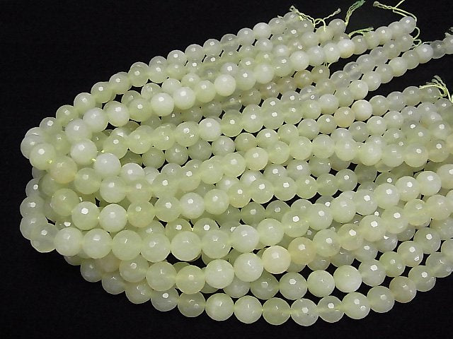 New Jade 128Faceted Round 10mm 1strand beads (aprx.15inch/38cm)