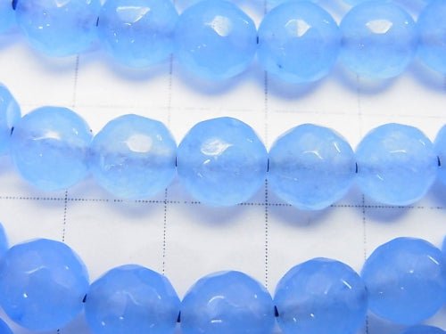 1strand $6.79! Blue Jade 64 Faceted Round 8 mm 1strand beads (aprx.15 inch / 36 cm)