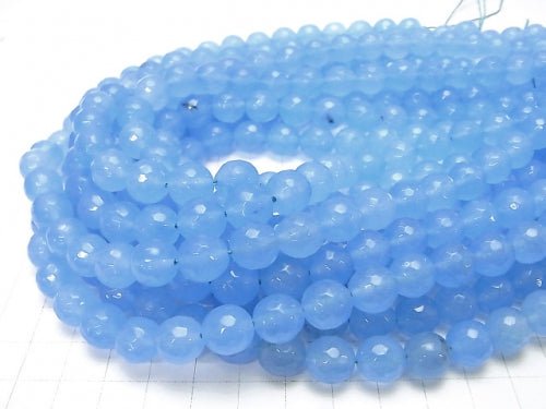 1strand $7.79! Blue Jade 64Faceted Round 10mm 1strand beads (aprx.15inch / 37cm)