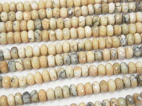 African Opal  Faceted Button Rondelle 10x10x6mm half or 1strand beads (aprx.15inch/38cm)
