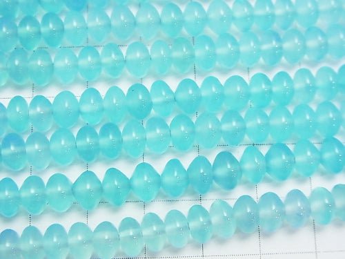 Sea blue Chalcedony AAA Roundel 6 x 6 x 4 mm 1/4 or 1strand beads (aprx.15 inch / 38 cm)