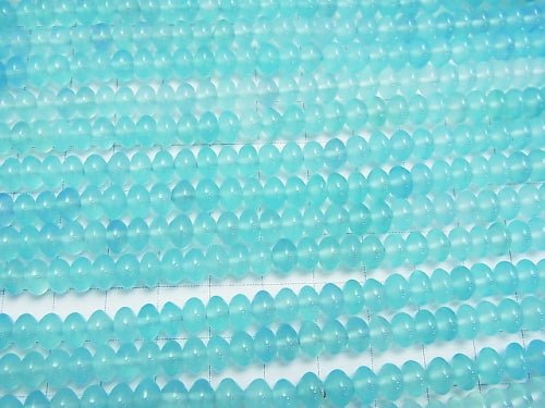 Sea blue Chalcedony AAA Roundel 6 x 6 x 4 mm 1/4 or 1strand beads (aprx.15 inch / 38 cm)