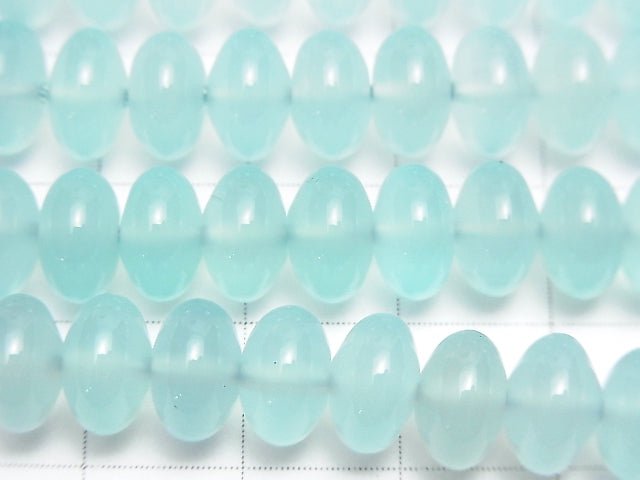 Sea Blue Chalcedony AAA Roundel 8 x 8 x 5 mm 1/4 or 1strand beads (aprx.15 inch / 38 cm)