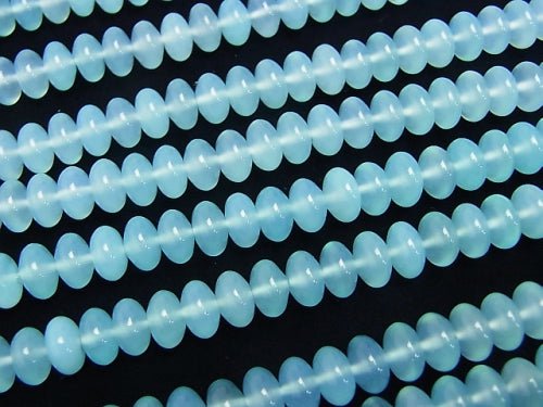 Sea Blue Chalcedony AAA Roundel 8 x 8 x 5 mm 1/4 or 1strand beads (aprx.15 inch / 38 cm)