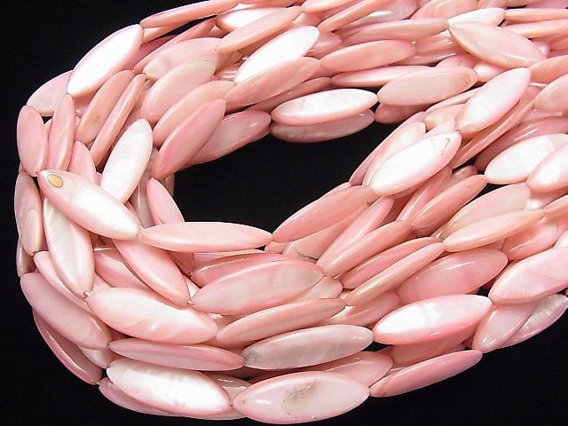 Rose pink color Shell Marquise 29x10x4mm 1strand beads (aprx.14inch/34cm)