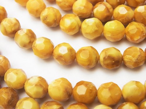 Amber, Faceted Round Gemstone Beads