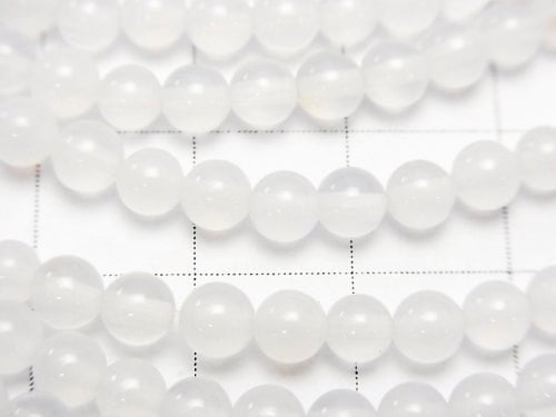 1strand $3.79! White Chalcedony AAA Round 4mm 1strand beads (aprx.14inch / 35cm)