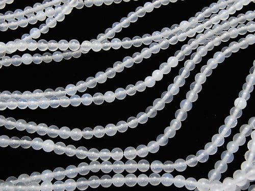 1strand $3.79! White Chalcedony AAA Round 4mm 1strand beads (aprx.14inch / 35cm)