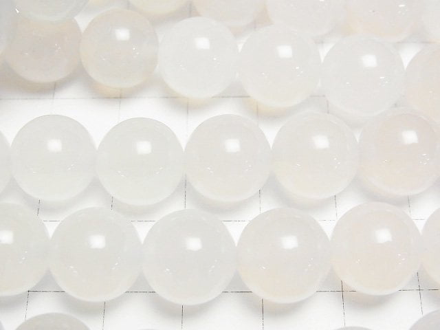 White Chalcedony AAA Round 12mm half or 1strand beads (aprx.15inch/36cm)