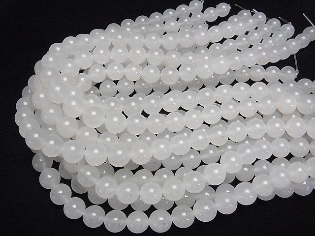 White Chalcedony AAA Round 12mm half or 1strand beads (aprx.15inch/36cm)