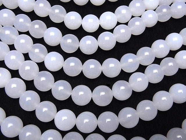 1strand $8.79! White Chalcedony AAA Round 14mm 1strand beads (aprx.15inch / 37cm)