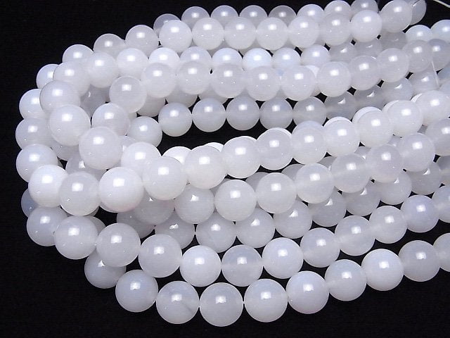 1strand $8.79! White Chalcedony AAA Round 14mm 1strand beads (aprx.15inch / 37cm)