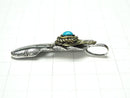 Silver925 Turquoise Feather Pendant 46x11x8mm 1pc