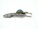 Silver925 Turquoise Feather Pendant 46x11x8mm 1pc