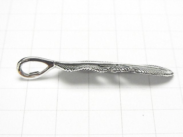 Silver925 Feather Pendant 50x10x2.5mm 1pc