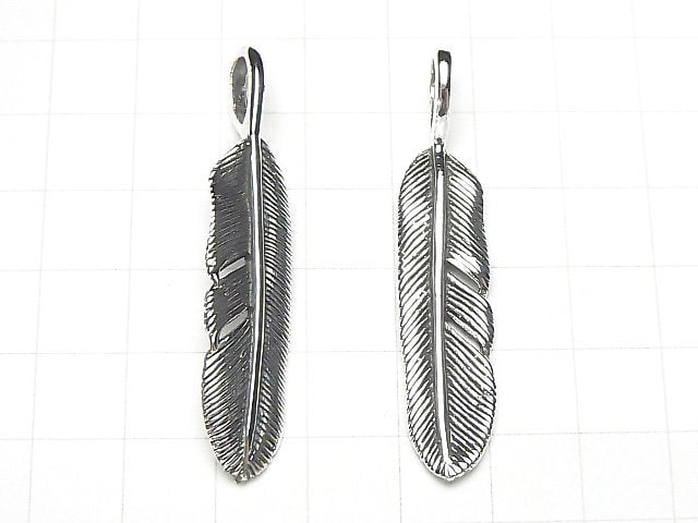 Silver925 Feather Pendant 50x10x2.5mm 1pc