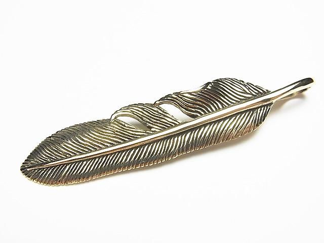 黃銅羽毛吊墜 58x12x2.5mm 1個
