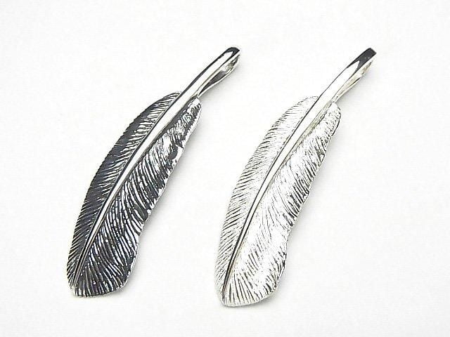 Silver 925 Feather Pendant 46x10x2mm 1pc