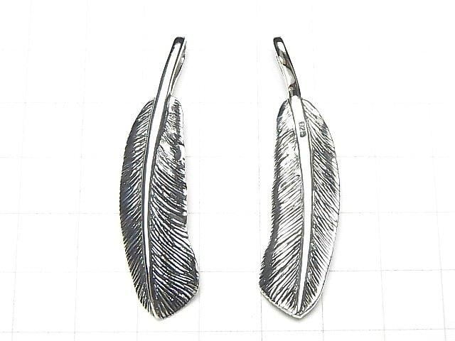 Silver 925 Feather Pendant 46x10x2mm 1pc