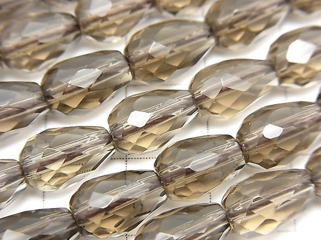 Smoky Quartz AAA Vertical Hole Faceted Drop 10x7x7mm half or 1strand beads (aprx.15inch/36cm)