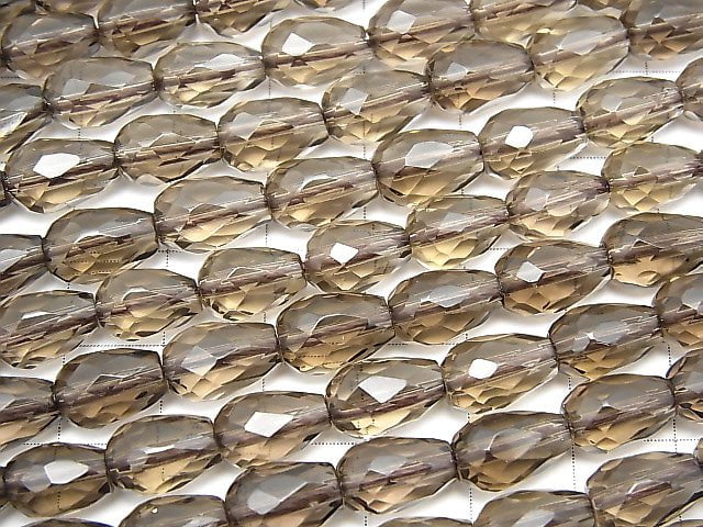 Smoky Quartz AAA Vertical Hole Faceted Drop 10x7x7mm half or 1strand beads (aprx.15inch/36cm)