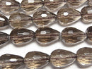 [Video]Smoky Quartz AAA Vertical Hole Faceted Drop 14x10x10mm 1/4 or 1strand (aprx.15inch/37cm)