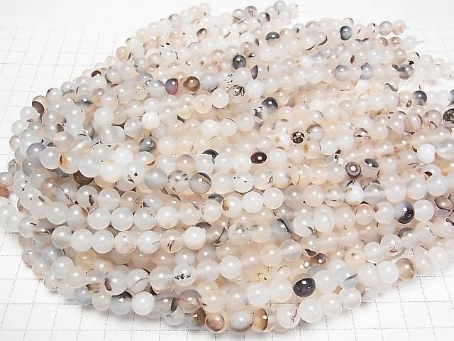 [Video] Montana Moss Agate AA++ Round 8mm 1-strand beads (approx. 15 inches/37 cm)