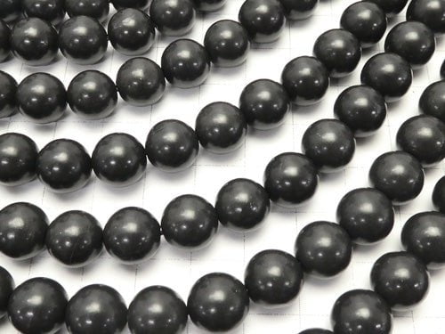 Hokkaido Black Silica Round 10mm half or 1strand beads (aprx.15inch/36cm)