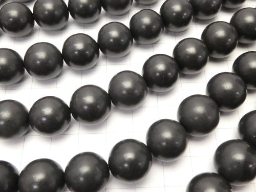 [Video] Hokkaido Black Silica Round 14mm 1/4 or 1strand beads (aprx.15inch/36cm)