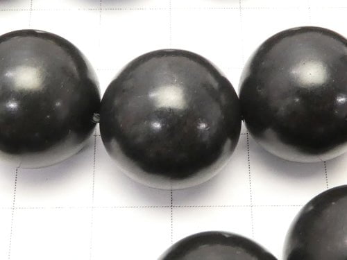 Hokkaido Black Silica Round 16mm 3pcs or 1strand beads (aprx.14inch / 35cm)