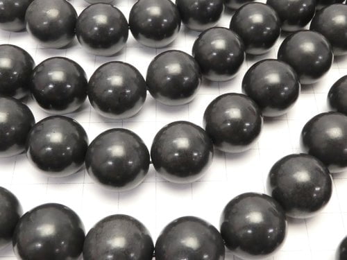 Hokkaido Black Silica Round 16mm 3pcs or 1strand beads (aprx.14inch / 35cm)