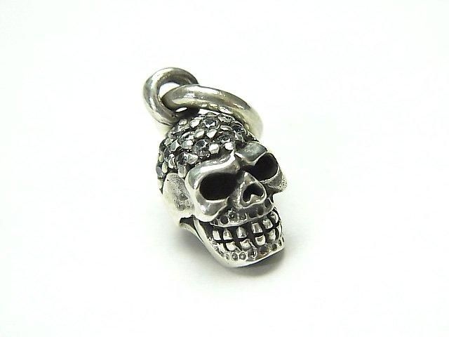 Silver925 Champagne Charm with CZ [Clear] 1pc