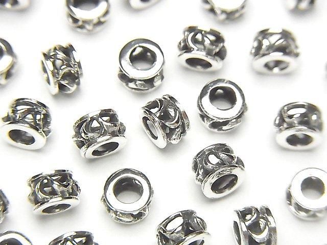Silver925 with design Rondelle 6x6x4mm 1pc