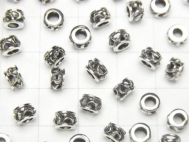 Silver925 Designed Roundel 5x5x3.5mm 1pc