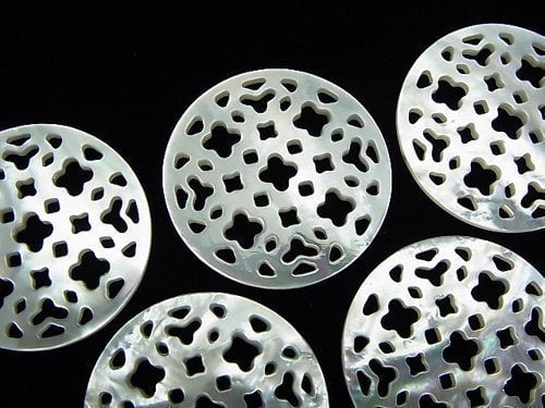 Coin, Flower, Mother of Pearl (Shell Beads), Watermark Pearl & Shell Beads