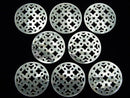 1pc $6.79! High Quality White Shell Watermark Coin 30x30x2mm Flower Design 1pc
