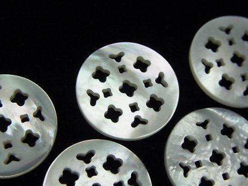 Coin, Flower, Mother of Pearl (Shell Beads), Watermark Pearl & Shell Beads