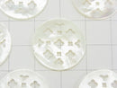 1pc $6.79! High Quality White Shell Watermark Coin 20x20x2mm Flower Design 1pc