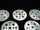 1pc $6.79! High Quality White Shell Watermark Coin 20x20x2mm Flower Design 1pc